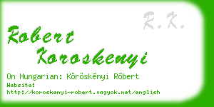 robert koroskenyi business card