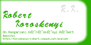 robert koroskenyi business card